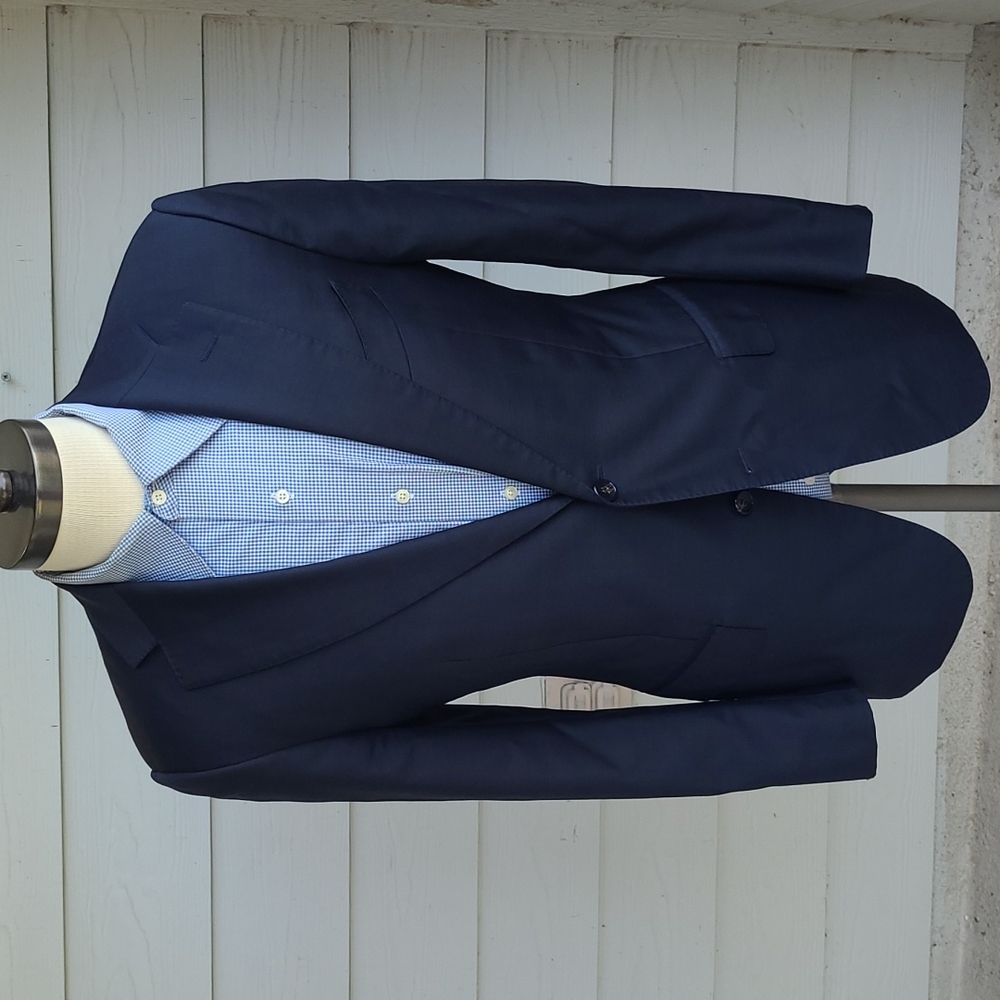 SUITSUPPLY Solid Dark Navy Super 110s Vitale Wool Mens Sz 38 R Sport Coat Blazer